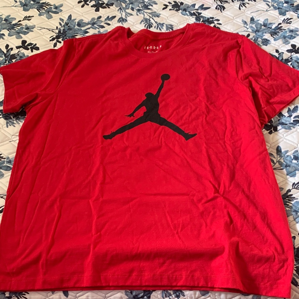 Michael Jordan Men's Red Tee with Iconic Black Logo